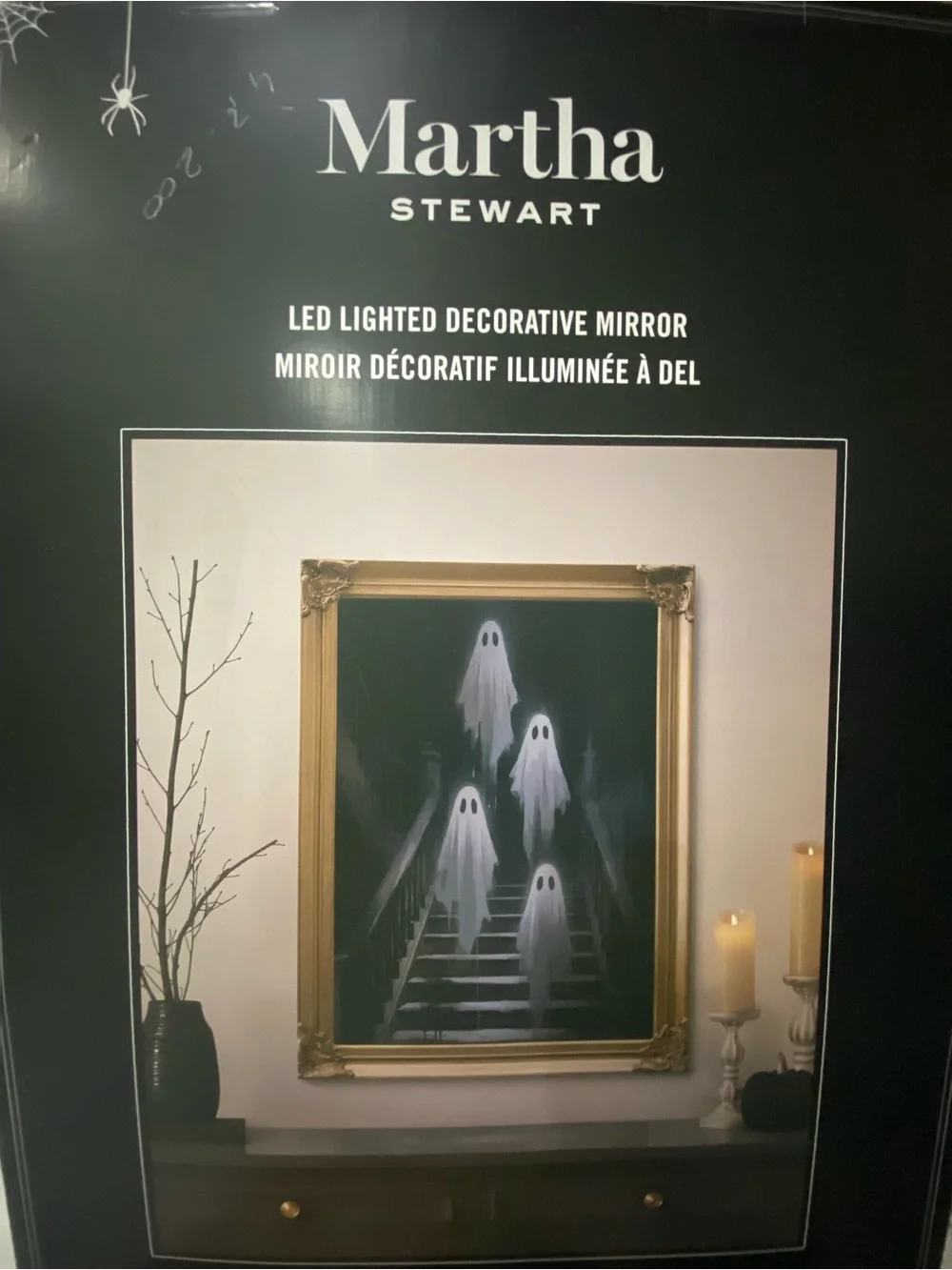Martha Stewart Black Decorative LED ghost staircase Halloween mirror